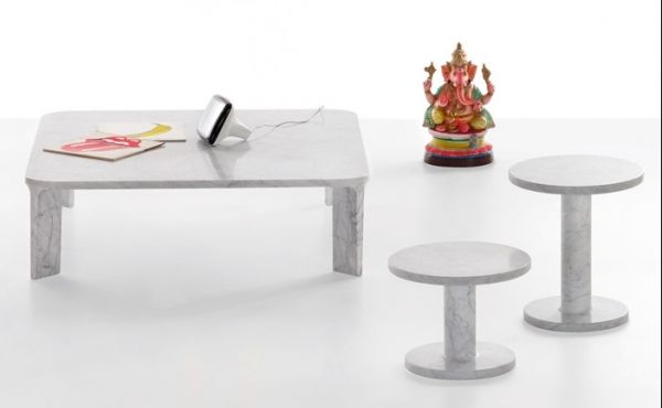 low table in marble design by Naoto Fukasawa