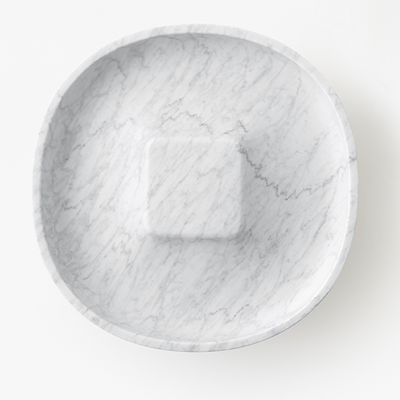 Underbowl L by nendo in White Carrara marble