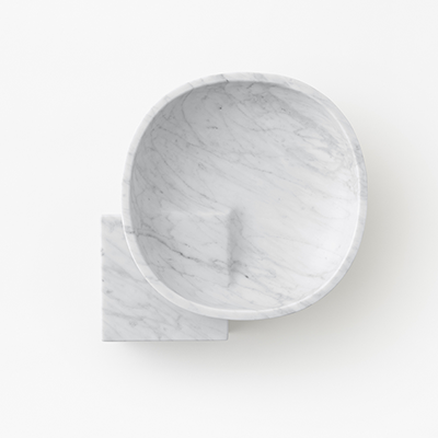 Underbowl S bowl in White Carrara marble
